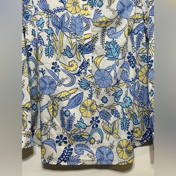 Talbots Vivacious Floral Button Up Popover Shirt - Picture 4 of 9